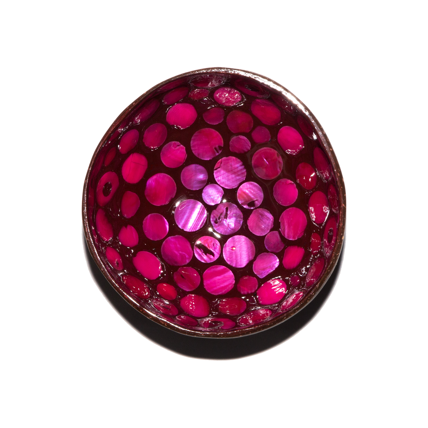 roze kokosnootpotje met bollen